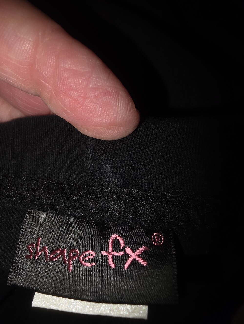 Shape FX Black Top with Pink Embroidered Logo Tag